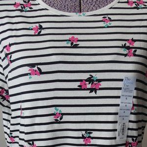 NWT Croft & Barrow Essential SS Black-and-White Tee - Size XL